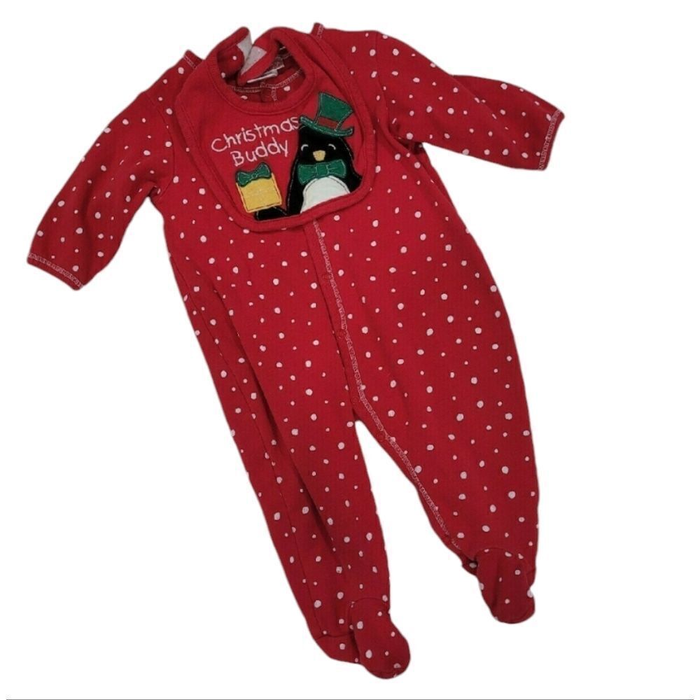 Christmas footed pajama set
